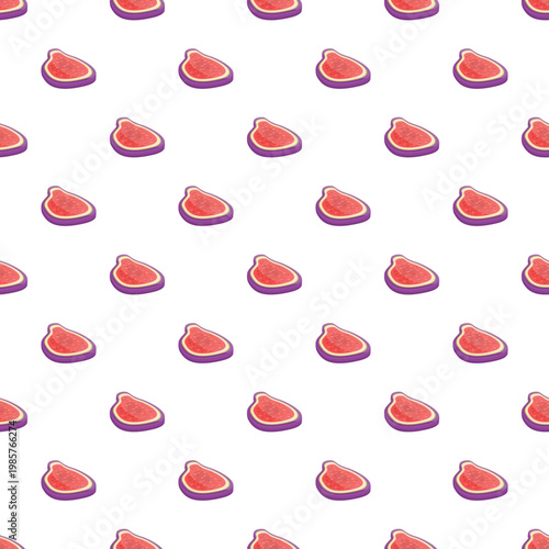 Fig fruit slices creating a repetitive pattern on a white background