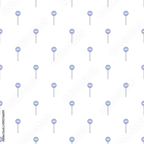 Blue lollipops creating a seamless sweet treat pattern on a white background