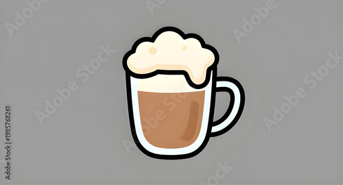coffee, mug, hot, beverage, cartoon, drink, cup, foam, cream, chocolate, cappuccino, sweet, warm, cafe, cozy, steam, cute