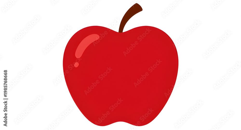 Fototapeta premium vector illustration of a red apple with a green leaf ,apple, fruit, red, leaf, green, fresh, food, healthy, organic, juicy, sweet, nutrition, nature, produce, vector, illustration, design