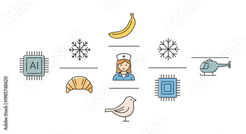 AI and medical service concept with various elements