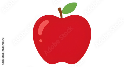 vector illustration of a red apple with a green leaf ,apple, fruit, red, leaf, green, fresh, food, healthy, organic, juicy, sweet, nutrition, nature, produce, vector, illustration, design
