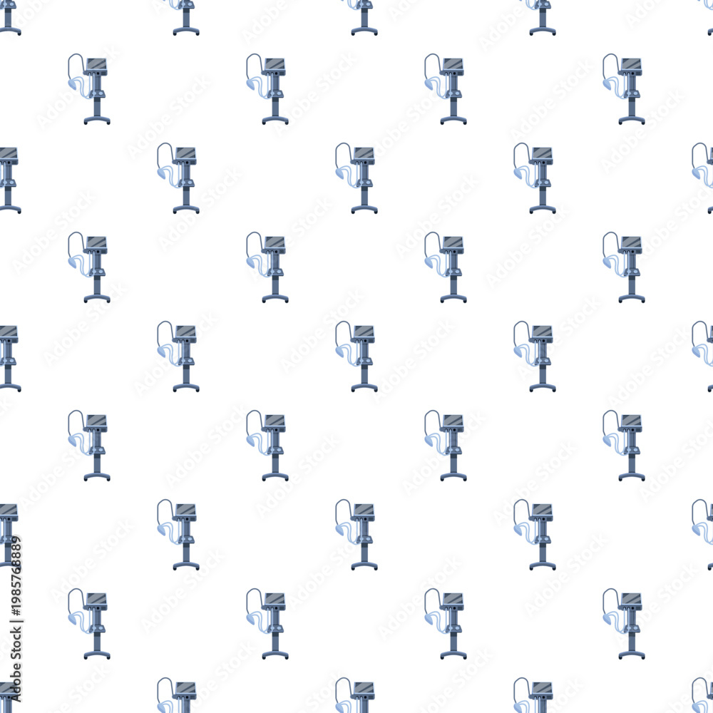 Naklejka premium Repeating pattern showing medical ventilators, symbolizing respiratory support and intensive care