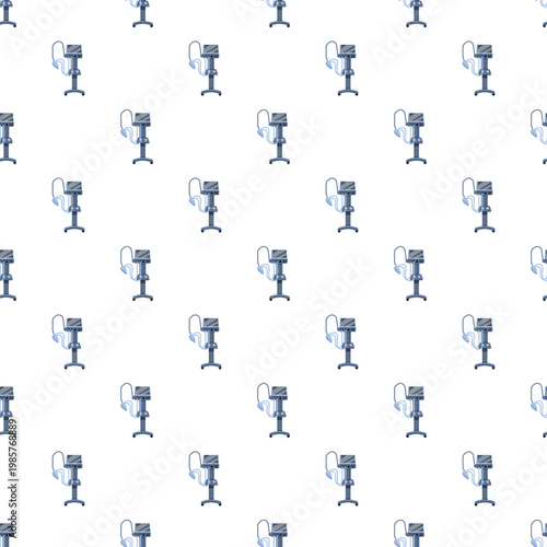 Repeating pattern showing medical ventilators, symbolizing respiratory support and intensive care