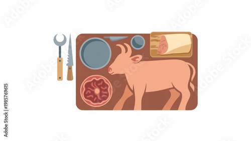 Colorful wallet featuring a cowboy riding a horse with a lasso Vector