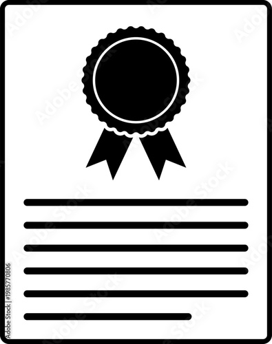 Certificate icon set. Documents and analyst checklists, check mark tick. Management, strategic planning. Vector illustration.