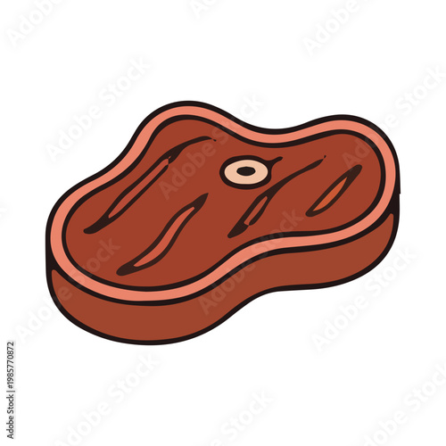 Beef Steak Meat Illustration Isolated on White