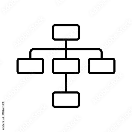 Algorithm flowchart icon. Business and workflow line symbol. Black and white.