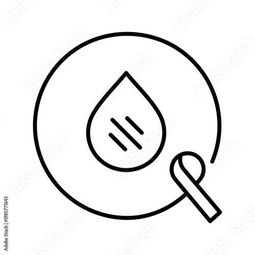 Blood cancer icon. Healthcare and oncology line symbol. Black and white.