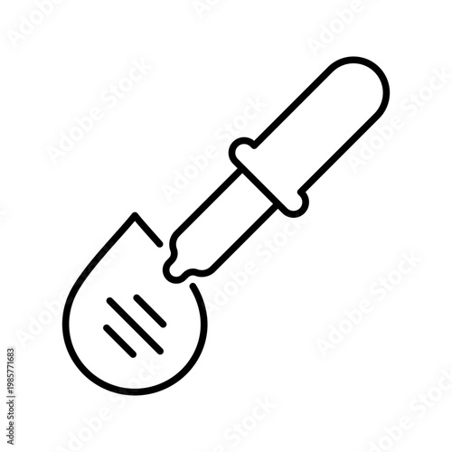 Blood test icon. Healthcare and diagnostics line symbol. Black and white.