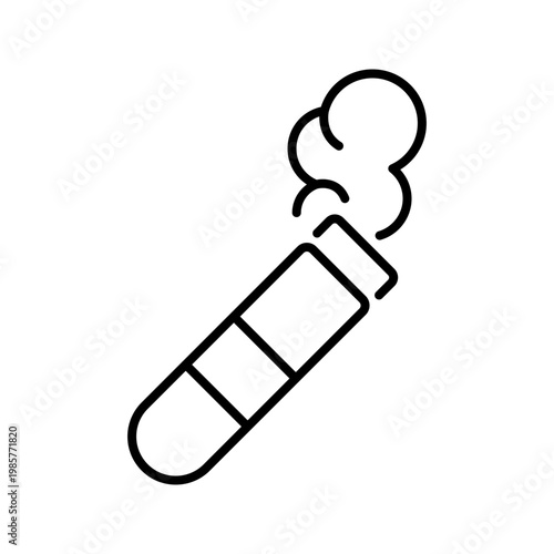 Cigar smoke icon. Lifestyle and tobacco line symbol. Black and white.