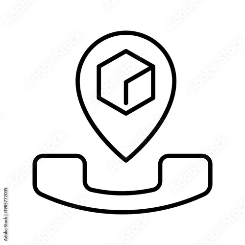 Delivery phone icon. Business and shipping line symbol. Black and white.