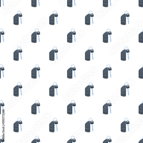 Car remote key fobs creating a seamless pattern on white background