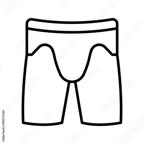 Groin guard icon. Sports and protective gear line symbol. Black and white.