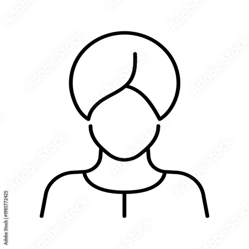 Indian person icon. People and nationality line symbol. Black and white.