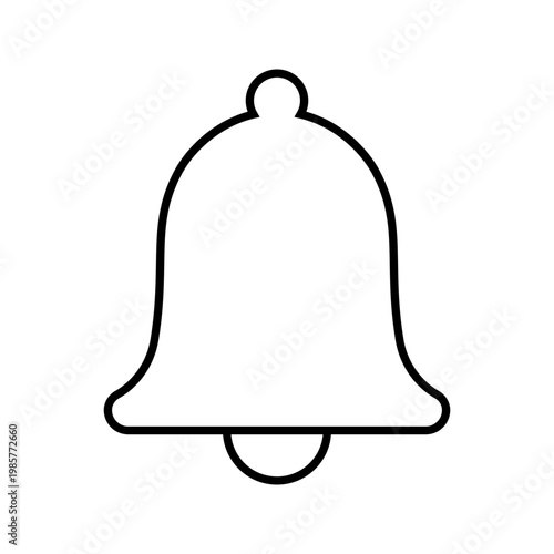 Notification bell icon. Business and notification line symbol. Black and white.