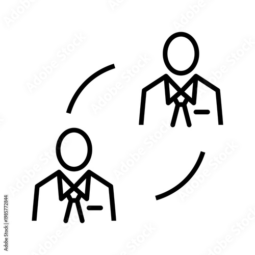 Reelection candidate icon. Government and elections line symbol. Black and white.