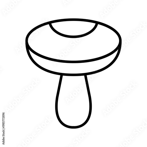 Saffron mushroom icon. Food and ingredient line symbol. Black and white.