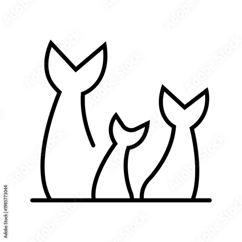 Sprat fish icon. Food and seafood line symbol. Black and white.