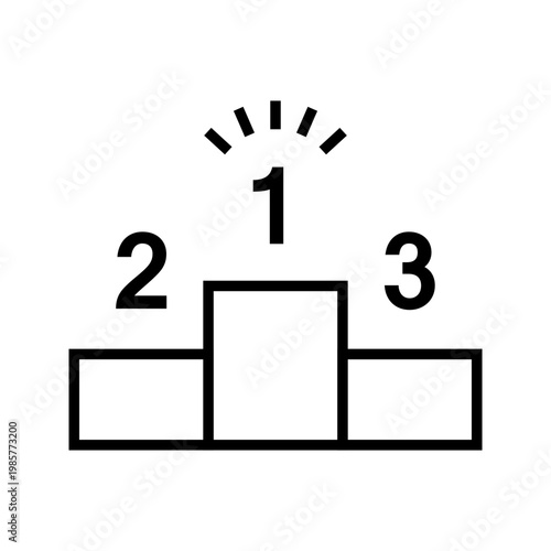 Winner podium icon. Government and elections line symbol. Black and white.