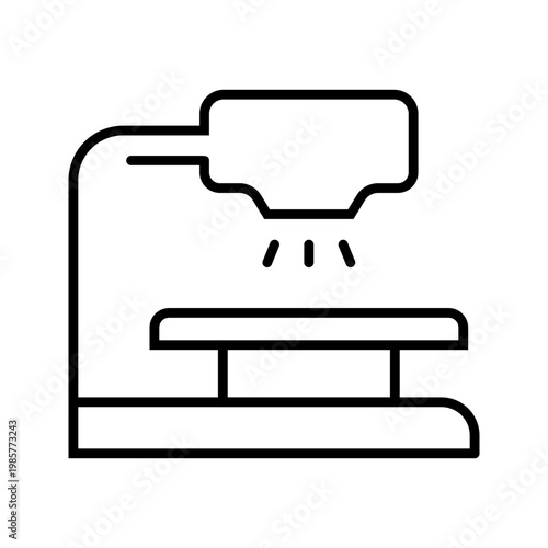 X ray machine icon. Healthcare and radiology line symbol. Black and white.