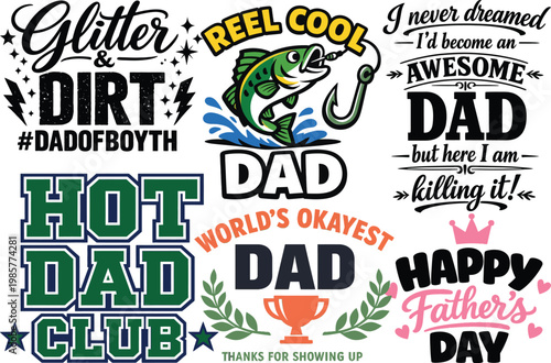 Bild auf Leinwand Father’s Day typography bundle, dad quotes svg, funny dad sayings, fishing dad d
