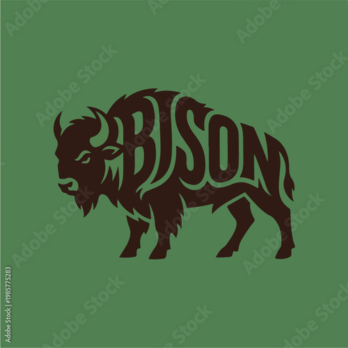 Bison Logo Design Illustration.