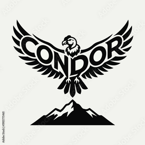 Black Condor Bird Logo Design.