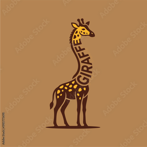 Brown Giraffe Side View.