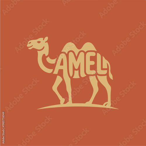 Camel Standing Alone Side View.