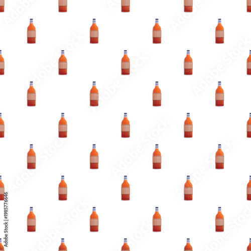 Orange bottles with blank labels creating a refreshing endless pattern