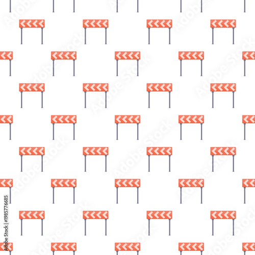Orange and white traffic barricades forming a seamless warning pattern