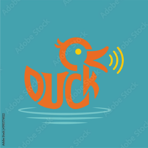 Duck Bird Animal Logo Design.