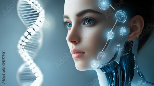 modern illustration of human DNA with colorful background