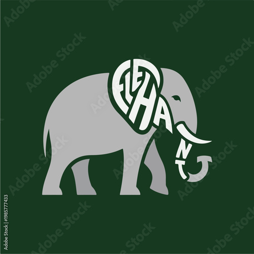 Gray Elephant Logo Design.