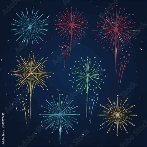 Multicolored fireworks display bursting with vibrant colors in the night sky to celebrate a special occasion for everyone involved