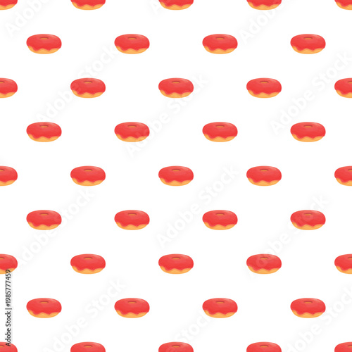 Delicious strawberry donuts creating a sweet confectionery background
