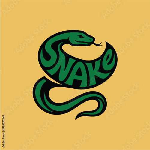 Green Snake Illustration Design.