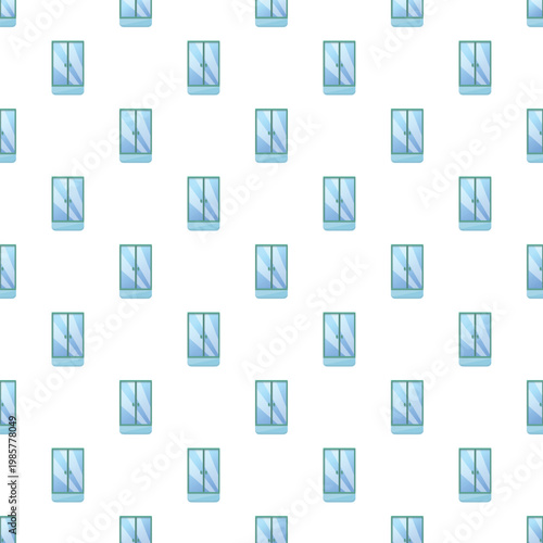 Blue display cabinet icons creating a seamless abstract pattern on a white background