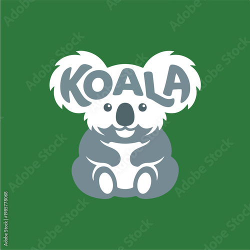 Koala Bear Australian Animal Logo.