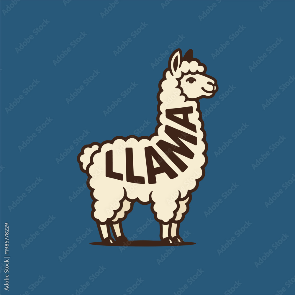 Fototapeta premium Llama Standing Alone Animal.