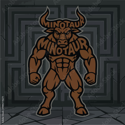 Minotaur Mythical Creature Illustration.