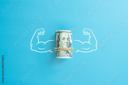 Schilderij op canvas The concept of a strong world currency