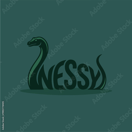 Nessie Loch Ness Monster Logo.