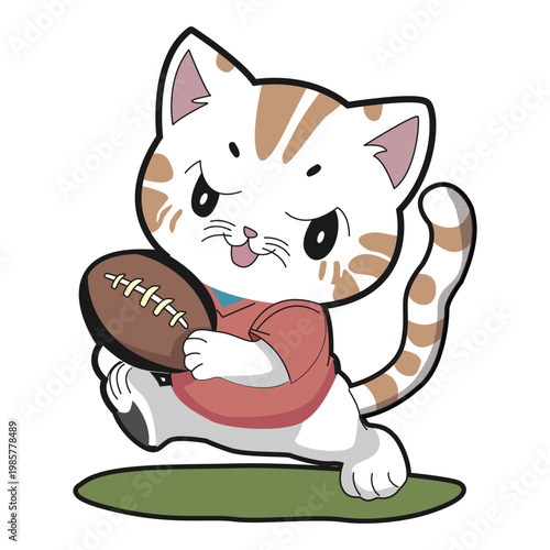 An illustration of a cat who loves to do sports, suitable for all businesses.