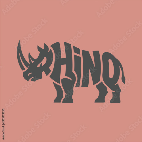 Rhino Animal Logo Design.