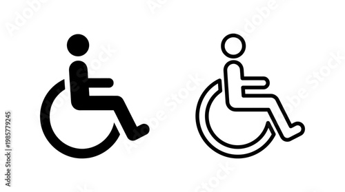 Two wheelchair icons illustrating accessibility and inclusive design for disability awareness and accessible facilities