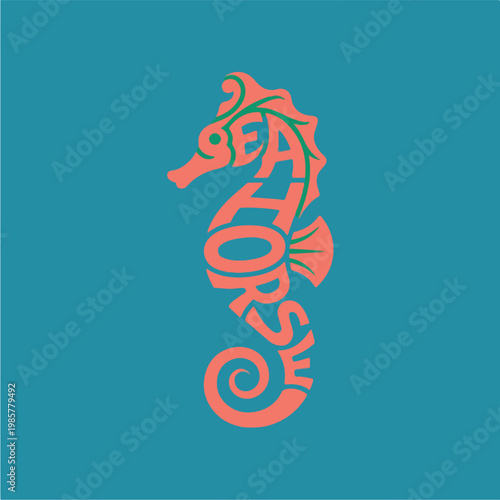 Seahorse Ocean Animal Illustration.