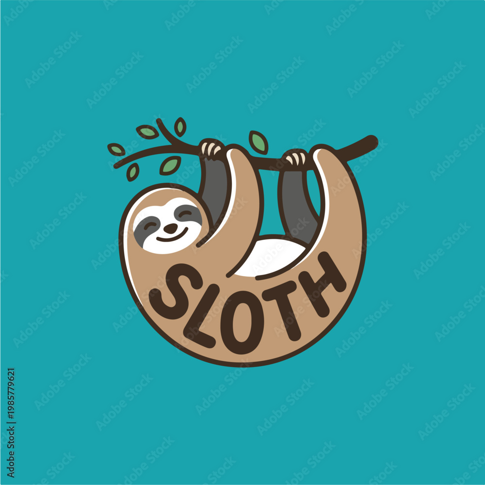Fototapeta premium Sloth Hanging From Branch.
