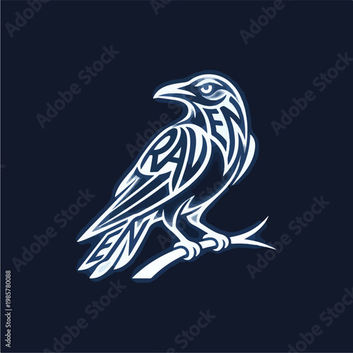 Stylized White Bird Illustration.